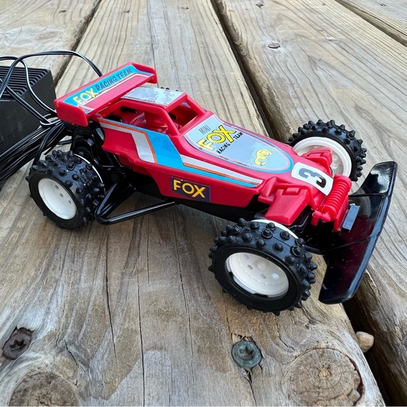 VINTAGE but BRAND NEW 🤯 & working Mini Fox Racing Red car Wired Remote Control - Picture 3 of 16